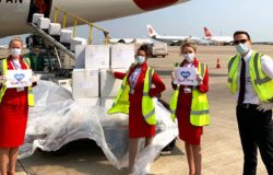 Virgin flies essential medical supplies from China
