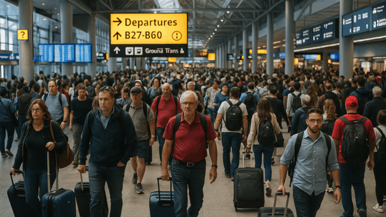 zatłoczone lotnisko